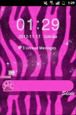 Pink Zebra Theme GO Locker android App screenshot 0