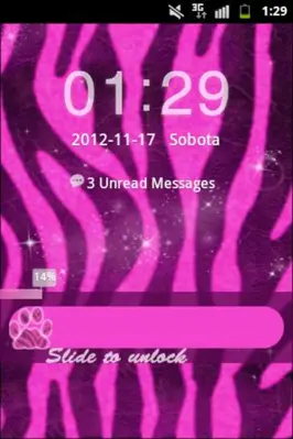 Pink Zebra Theme GO Locker android App screenshot 1