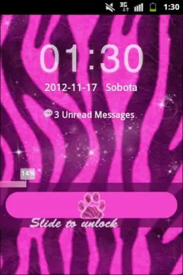 Pink Zebra Theme GO Locker android App screenshot 2